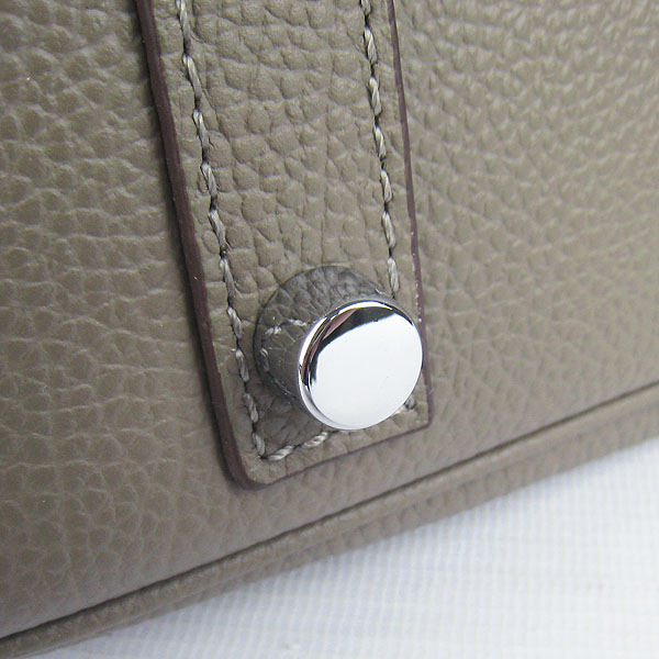 High Quality Fake Hermes Birkin 35CM Cattle Neck Veins Leather Bag khaki 6089 - Click Image to Close